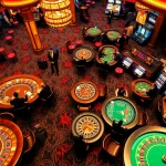 Experience the thrill of gaming at https://xx88.pizza/, where players engage at vibrant casino tables filled with poker chips and cards.